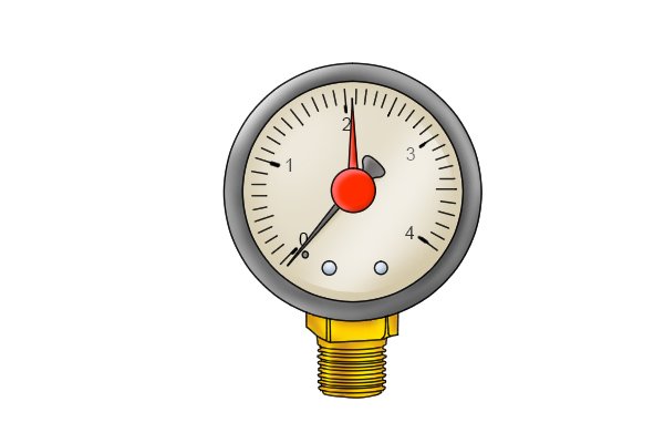 Water pressure gauge brass connection