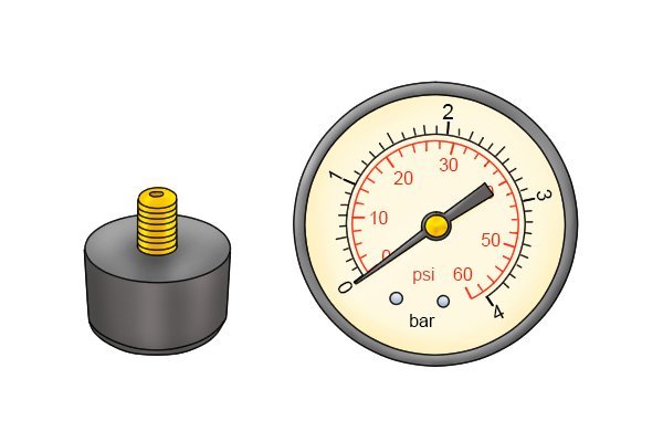 water pressure gauge outside casement, stainless steel case