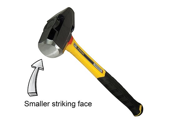 the head of a sledge hammer is much smaller