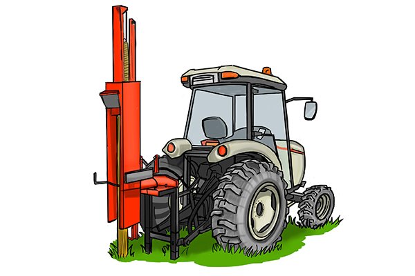 An hydraulic post rammer is designed to be used over a large area being able to withstand continual use