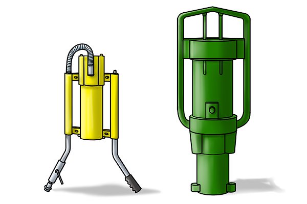 air powered rammers range in size varying from 18 kilograms (40lbs), to larger versions