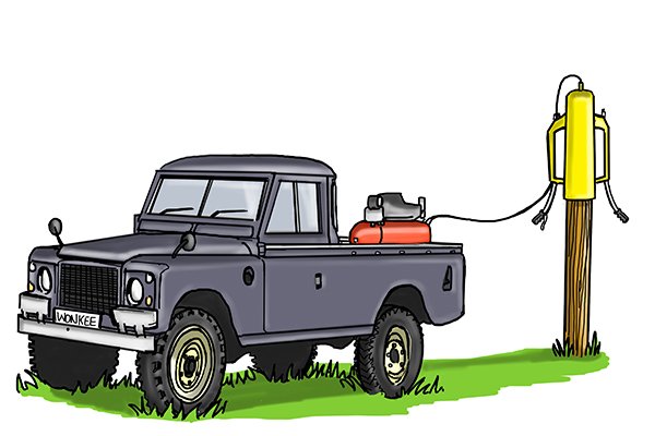 Air powered post rammers need an air compressor to operate, depending upon the length of the air hose, use can be quite limited 