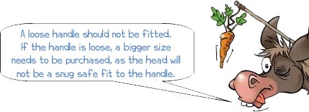 A slide fit or loose handle should never be fitted as there is no way of making a secure fit and this makes the tool unsafe for use.