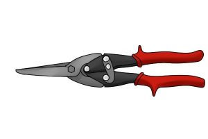 Example of a pair of long cut aviation snips.