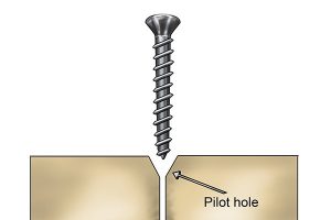 Bradawls are used to make a pilot hole.