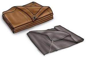 Examples of the different types of tarpaulin.