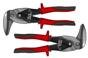 Utility or right angle aviation snips are available.