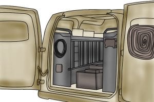 Vehicle fitted with tool boxes