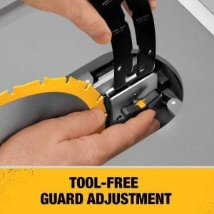 Dewalt dw745 tool free blade adjustment