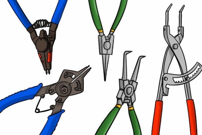 Distinction between external and internal circlips.