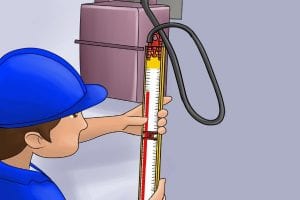 Using a gas test gauge to test a device