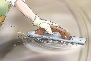 Allow the concrete to soak in the water when floating concrete.