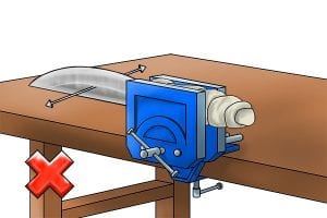 Step 2: Ensure blade is secure in the vice