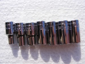 Different sized socket sets