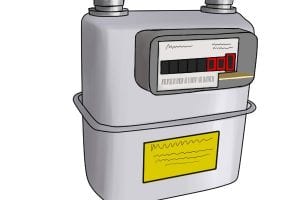 Taking a reading from a gas meter