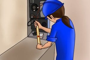 Difference between the working pressure at the meter and the inlet working pressure on a boiler