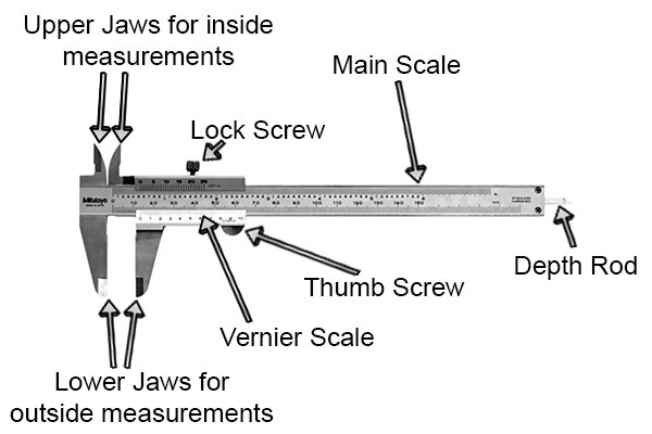 What are the parts of a vernier caliper? - Wonkee Donkee Tools