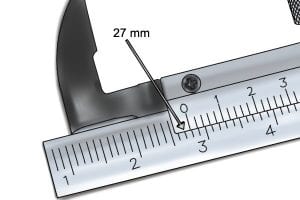 Reading a store metric vernier caliper