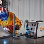 Hobart Handler 210 MVP MIG Welder being operated