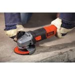 Black and Decker Angle Grinder Tool in use