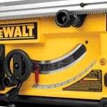 DEWALT DWE7490X 10-Inch Job Site Table Saw size and angle adapters