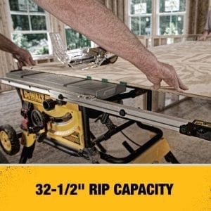 DEWALT DWE7491RS 10-Inch Table Saw rip capacity information