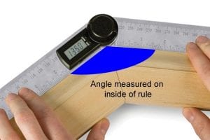 Position the digital ruler against the angle