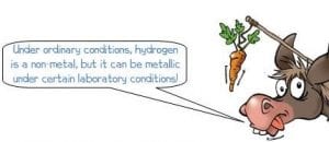 Hydrogen is a non-metal but can have metallic properties whilst under certain lab conditions.