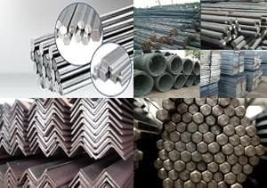 Mild steel produced in large bars or sheets before being melted down.