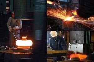 Open-die drop forging does not fully encase the workpiece, whereas closed-die drop forging does.