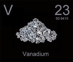 Vanadium is an element used in steel.