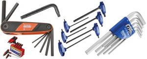 Allen keys come in different shapes and sizes.