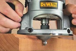 Routing with the grain using Dewalt router.