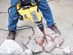 Chiselling with Dewalt SDS max drill.