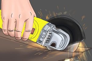 Metal can be cut with an angle grinder.