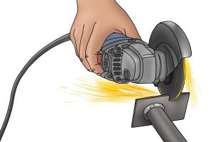 Example of the high-speed required to cut metal with an angle grinder.