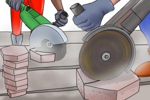 Example of how to cut with an angle grinder for a clean cut.