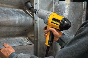 An impact wrench is ideal for use on large bolts and nuts.
