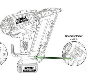 Two speeds make the nail gun extremely versatile.