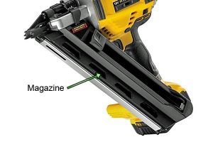 The DCN692 nail gun has a versatile 30-34 degree angle.