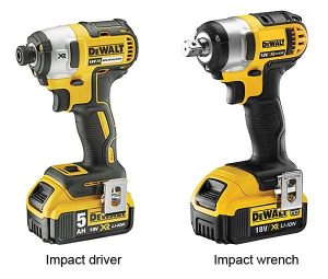 Impact wrenches and drivers perform different tasks.