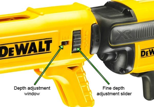 You can adjust the screw depth using the slider.