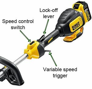 Variable speed makes the string trimmer very versatile.