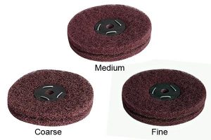 Three different sized satin polishing mops.