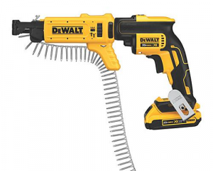The Dewalt collated drywall screwdriver will speed up the job.