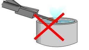 How not to quench the metal pipe after heating.