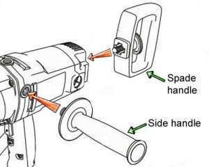Attaching Dewalt mixer drill handles.