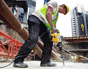 How to safely use the DeWalt SDS Max Drill on a building site.