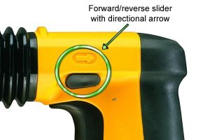 SDS plus drill - changing direction of rotation.