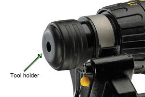 SDS plus drill - insert bit in tool holder.